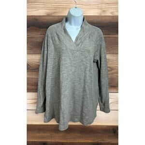 Pure Jill J.Jill Tunic Sweater Sz Medium Gray Raglan Sleeve V-Neck Relaxed Long